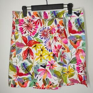 RipSkirt Hawaii Wildflower Watercolor Wrap Skirt Sz M Length 2 Tropical Floral